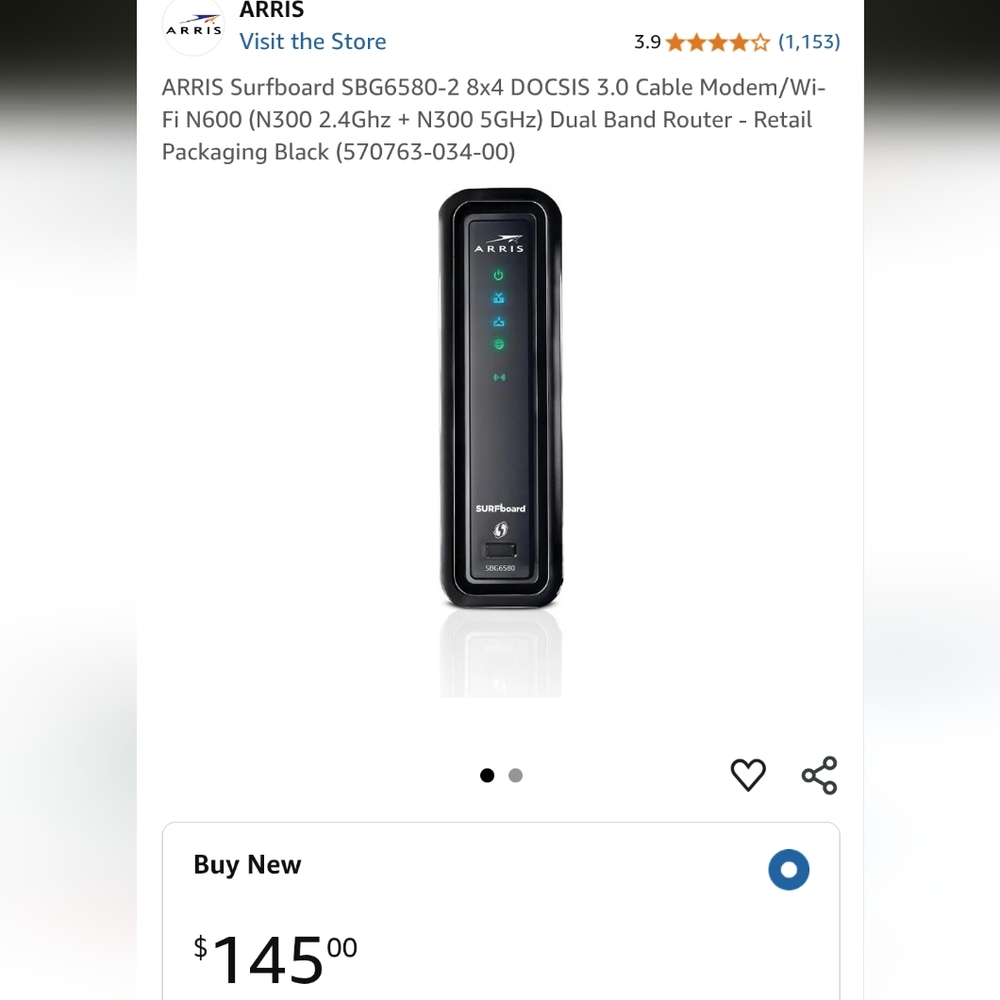 Arris SURFboard Cable Modem & WiFi Router